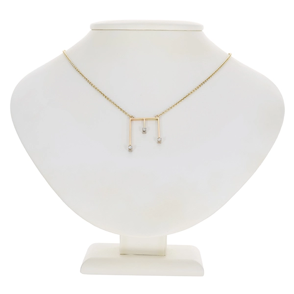 Collier, 14K, Gelbgold, 3 Brillanten 0,17ct