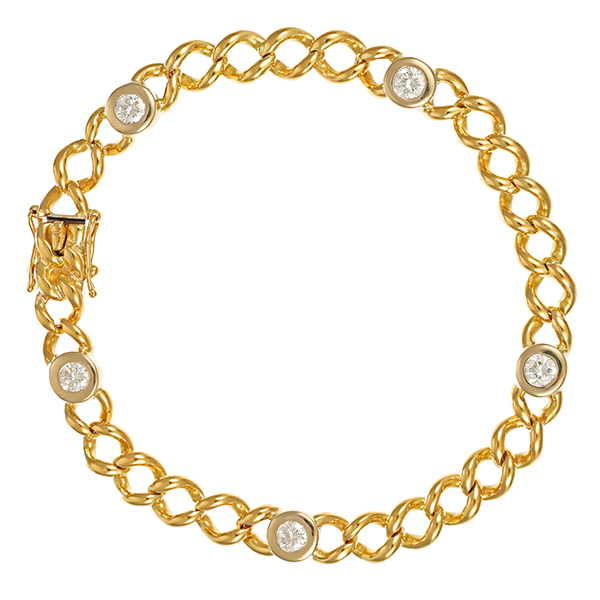 Armband, 18K, Gelb-/Weißgold, Brillanten