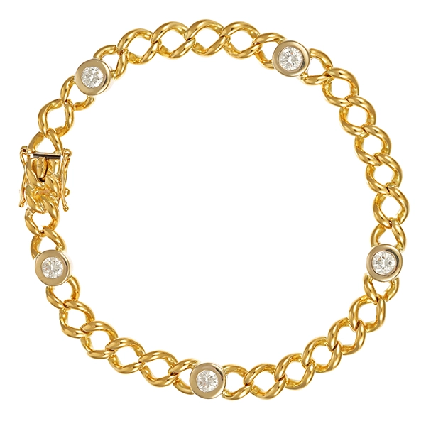 Armband, 18K, Gelb-/Weißgold, Brillanten
