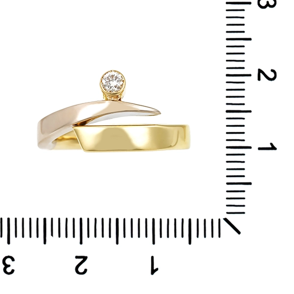 Diamantring, 14K, Gelb-/Weißgold, Brillant