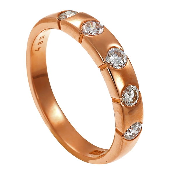 Ring, 14K, Rotgold, Brillant