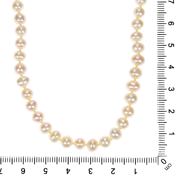 Perlenkette, 14K, Gelbgold