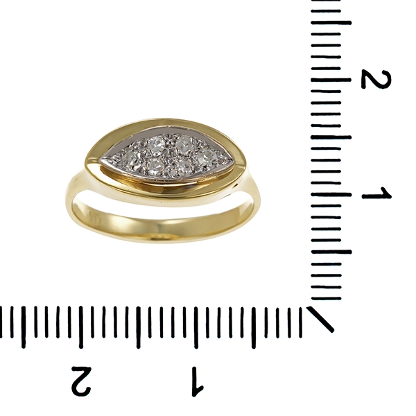 Diamantring, 14K, Gelb-/Weißgold