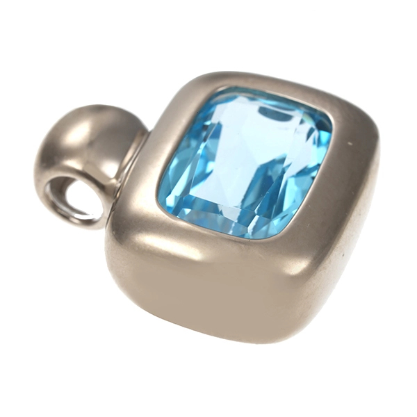 Anhänger, 14K, Weißgold, Topas blau