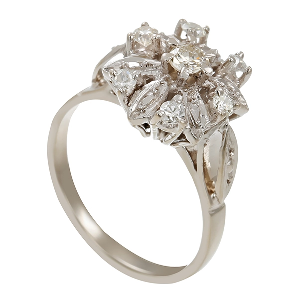 Diamantring, 18K, Weißgold, Diamanten 0,28 ct