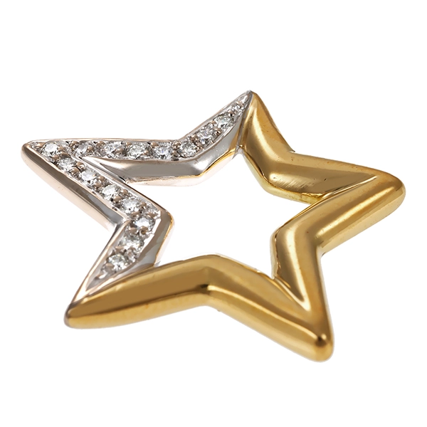 Anhänger, Gelb-/Weißgold, Brillanten, Stern