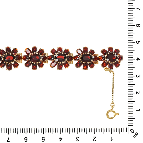 Armband, 8K, Gelbgold, Granat