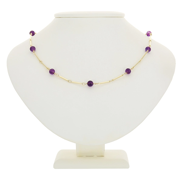 Collier, 14K, Gelbgold, Amethyst
