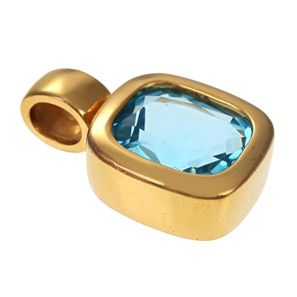 Anhänger, 8K, Gelbgold, Topas blau