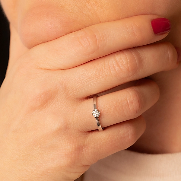 Diamantring, 18K, Weißgold, Brillant 0,25 ct