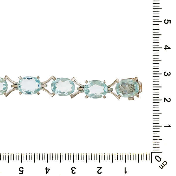 Armband, 18K, Weißgold, Aquamarin
