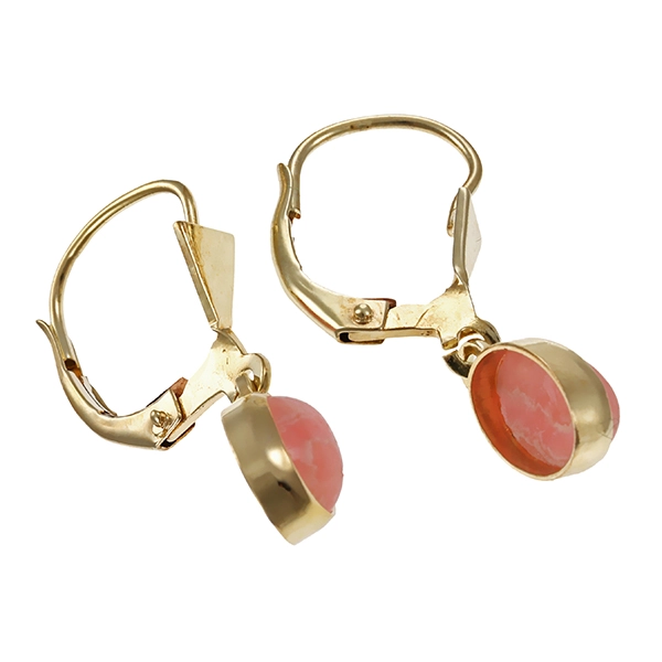 Ohrhänger, 14K, Gelbgold, Rhodochrosit