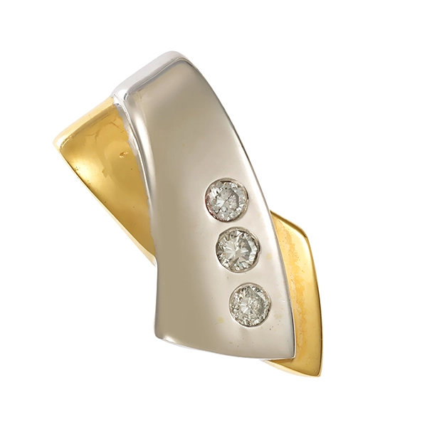 Anhänger, 14K, Gelb-/Weißgold, Brillant