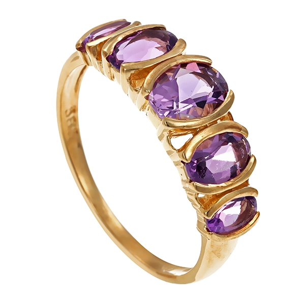 Ring, 14K, Gelbgold, Amethyste