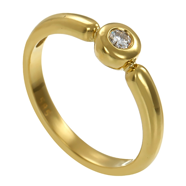Brillantring, 14K, Gelbgold