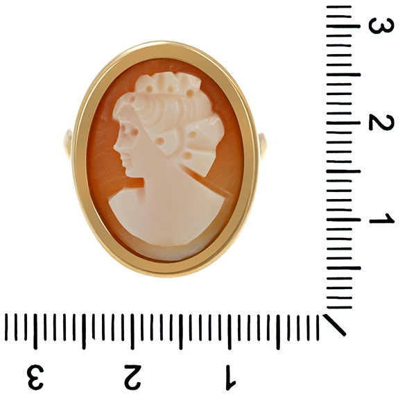 Ring, 14K, Gelbgold, Gemme