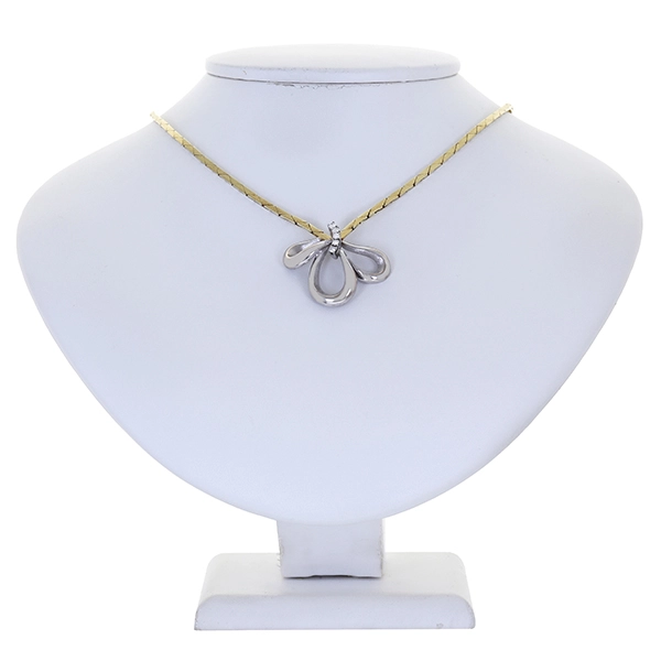 Collier, 14K, Gelb-/Weißgold, Brillant