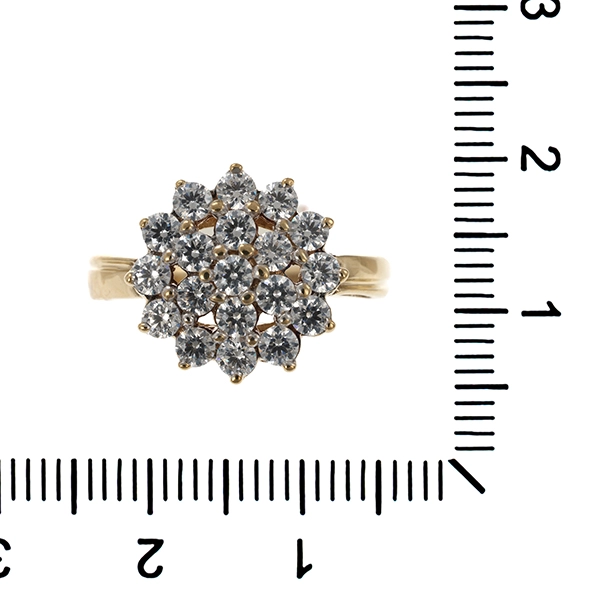 Ring, 9K, Gelb-/Weißgold, Zirkonia
