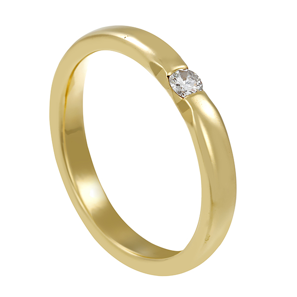 Diamantring, 14K, Gelbgold, Brillant 0,10 ct