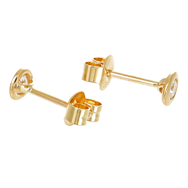 Ohrstecker, 14K, Gelbgold, Brillanten