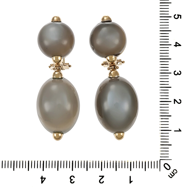 Clip-Stecker, 18K, Weißgold, Mondstein