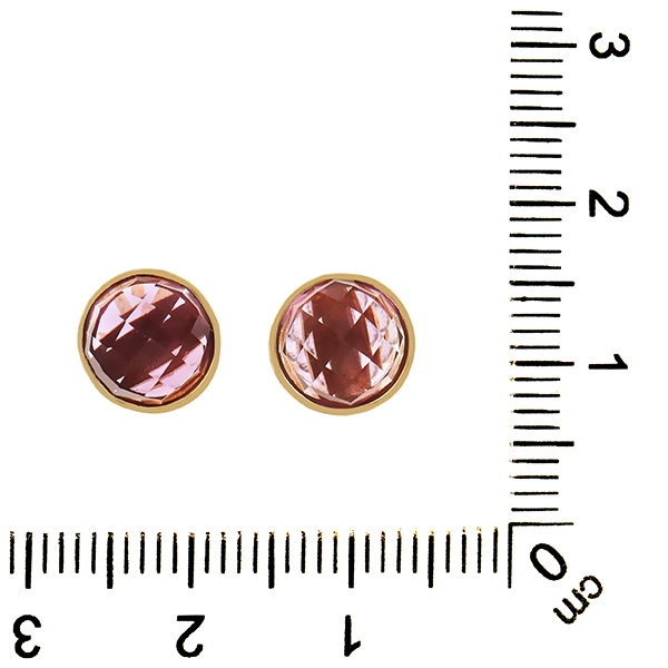 Ohrstecker, 9K, Gelbgold, Amethyste