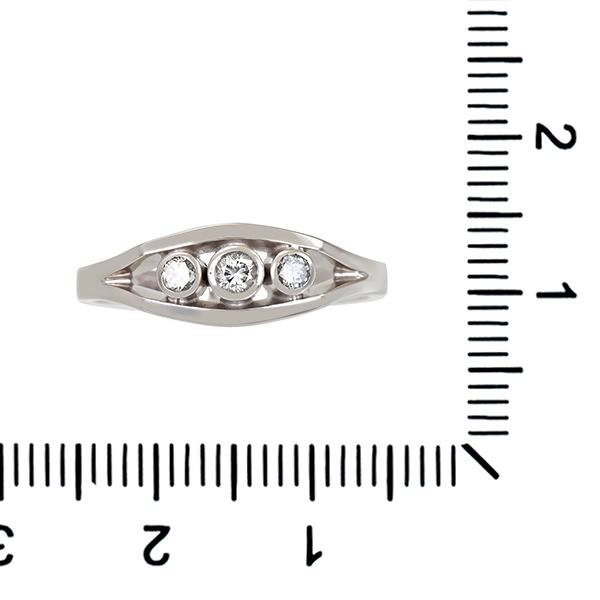 Diamantring, 14K, Weißgold, Brillanten, 0,18 ct