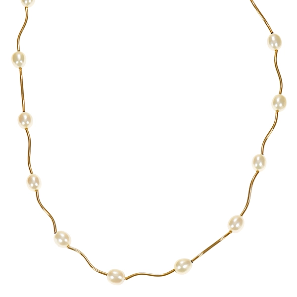 Collier, 14K, Gelbgold, Perlen