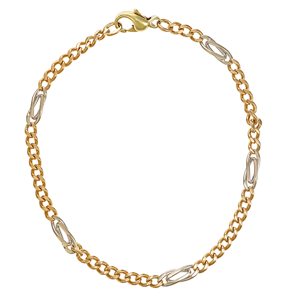 Armband, 14K, Gelbgold, Figaro-