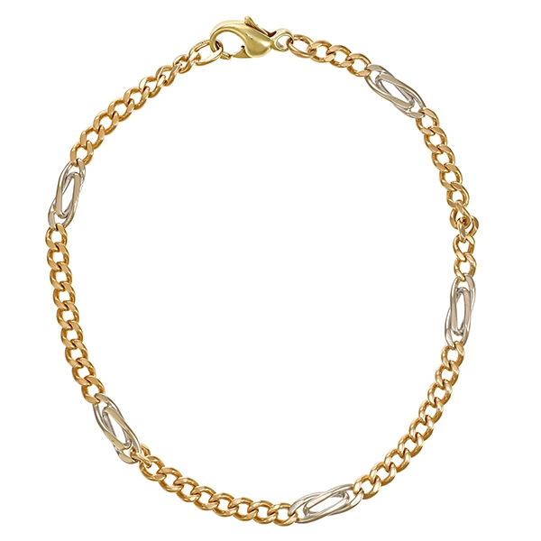 Armband, 14K, Gelbgold, Figaro-