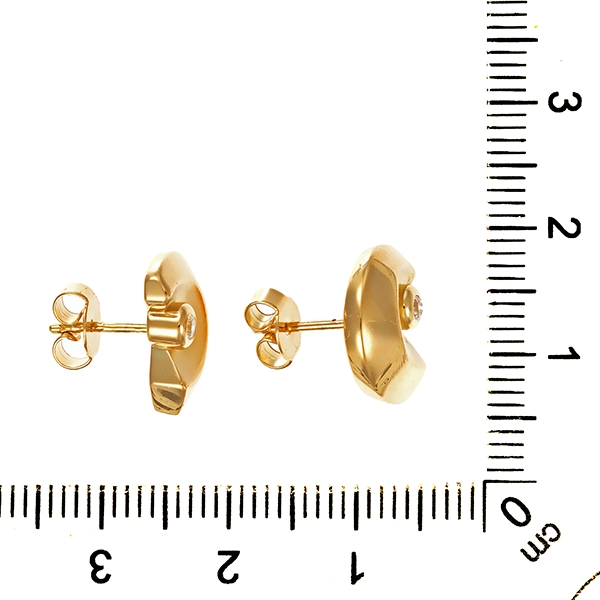 Ohrstecker, 18K, Gelbgold, Zirkonia