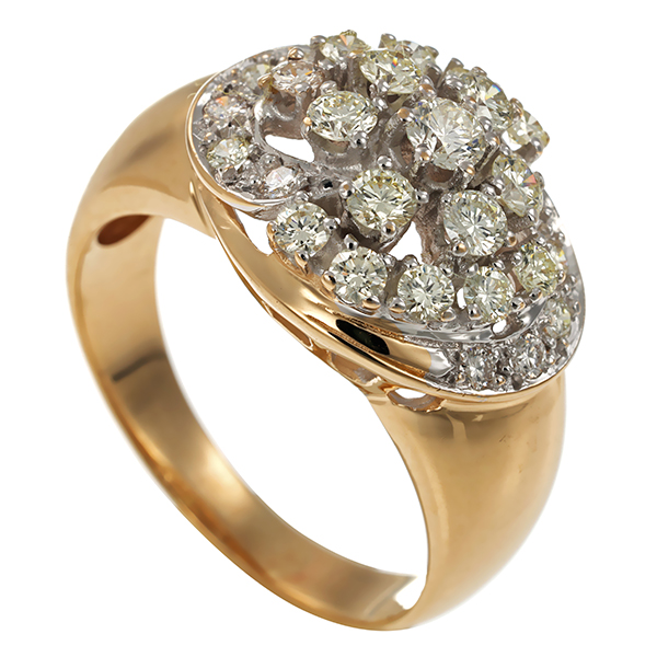 Brillantring, 14K, Gelbgold