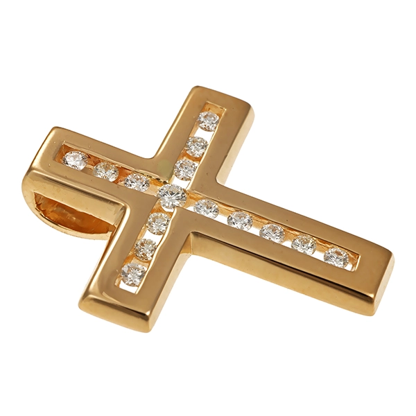 Anhänger, 14K, Gelbgold, Brillanten 0,32 ct