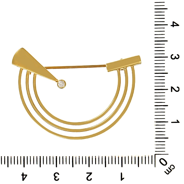 Brosche, 14K , Gelbgold, Brillant