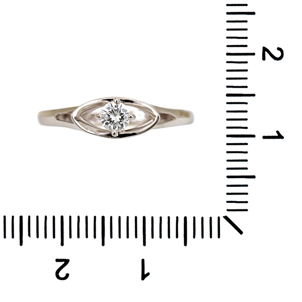 Diamantring, 14K, Weißgold, Brillant 0,18 ct