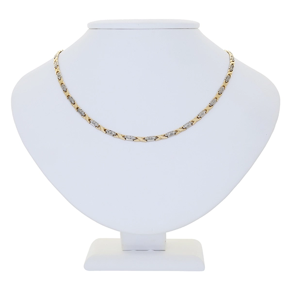 Goldkette, 14K, Gelb-/Weißgold