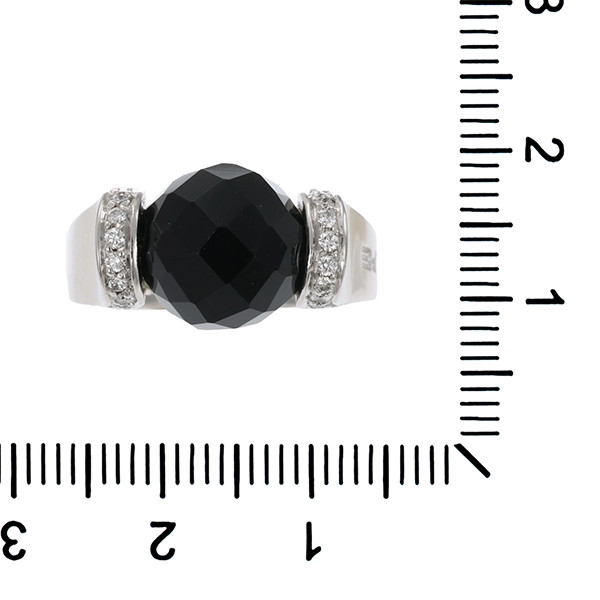 Ring, 18K, Weißgold, Brillanten, Onyx