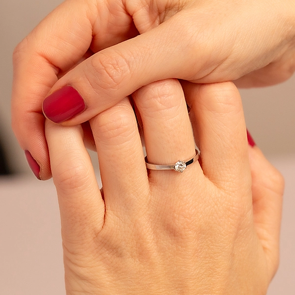 Diamantring, 18K, Weißgold, Brillant 0,25 ct