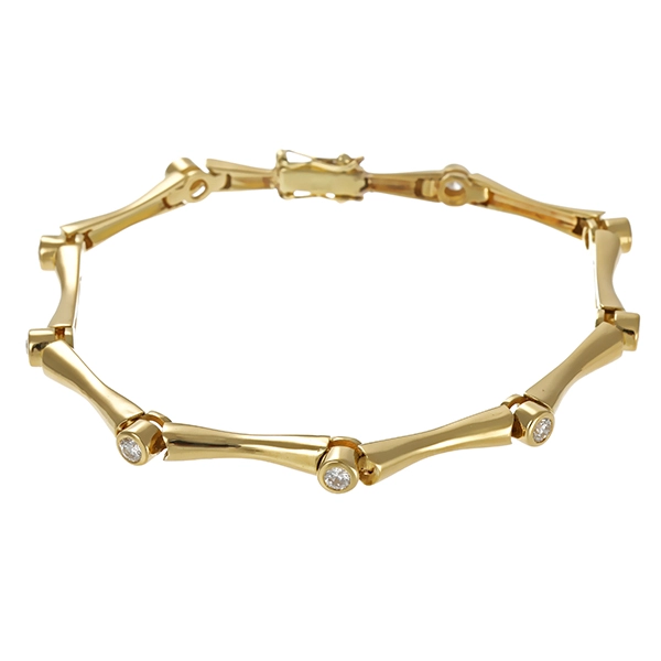 Armband, 14K, Gelbgold, Brillanten