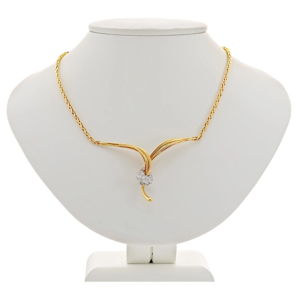 Collier, 18K, Gelb-/Weißgold, Brillanten 0,85 ct