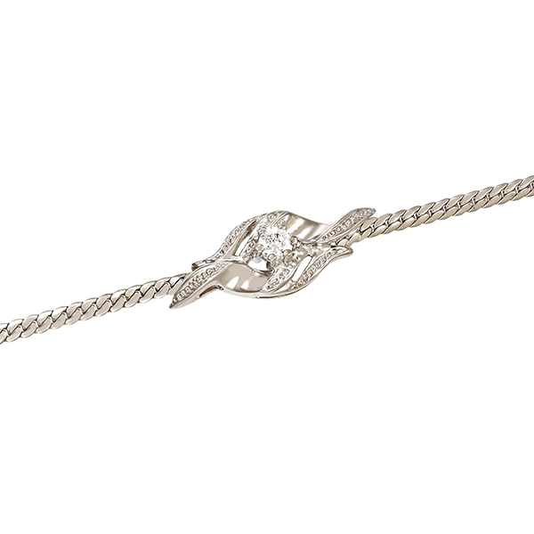 Armband, 8K, Weißgold, Zirkonia
