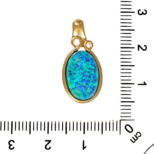 Anhänger, 14K, Gelbgold, Opaltriplette