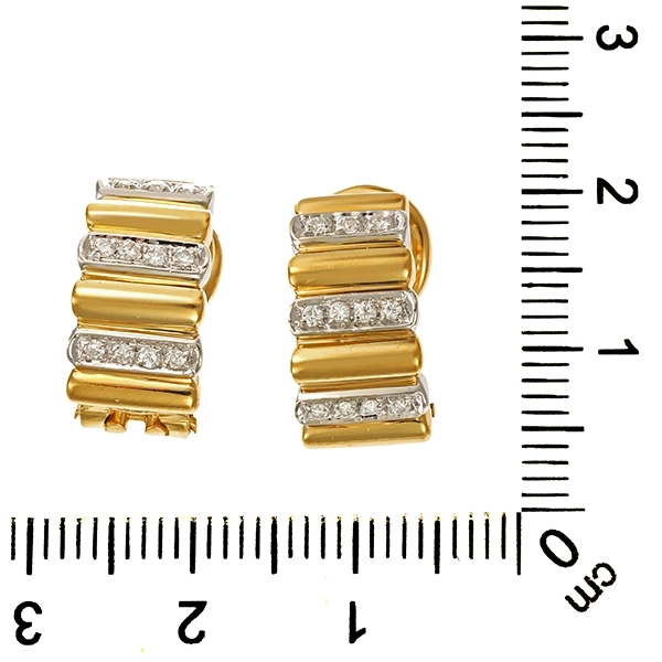 Clipstecker, 18K, Gelb-/Weißgold, Brillanten