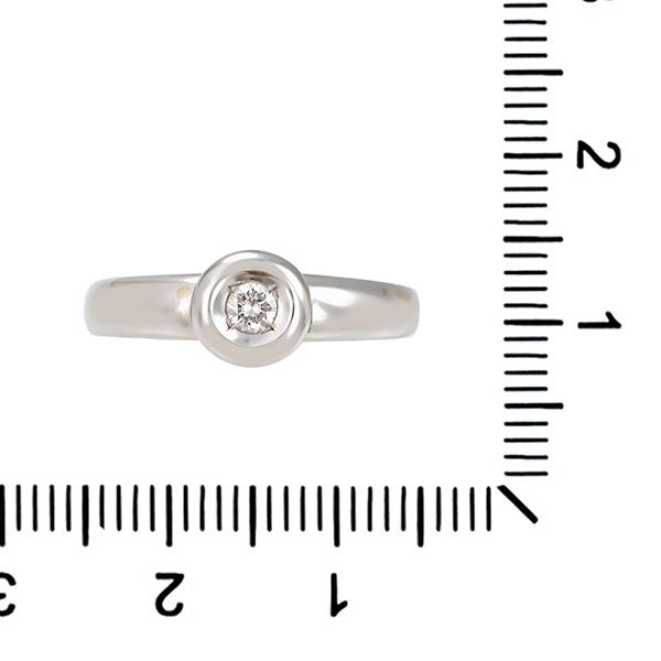 Diamantring, 14K, Weißgold, Brillant 0,10 ct