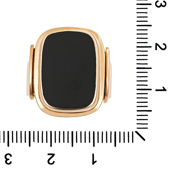 Herrenring, 8K, Gelbgold, Onyx