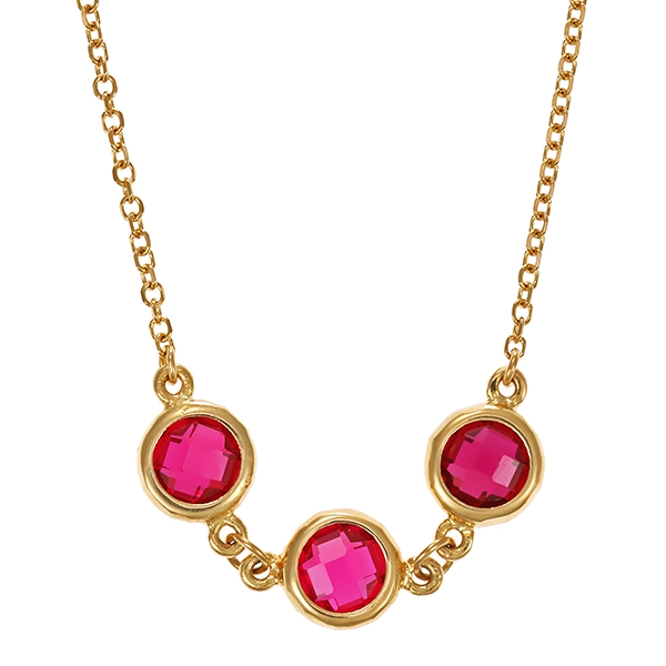 Collier, 14K, Gelbgold, synth. Rubin