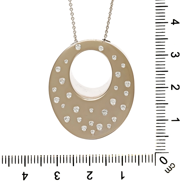 Collier, 18K, Weißgold, Brillanten