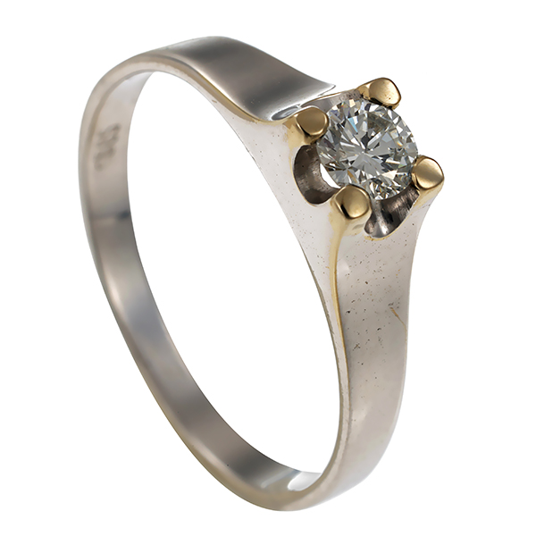 Brillantring, 14K, Weißgold, 0,20ct