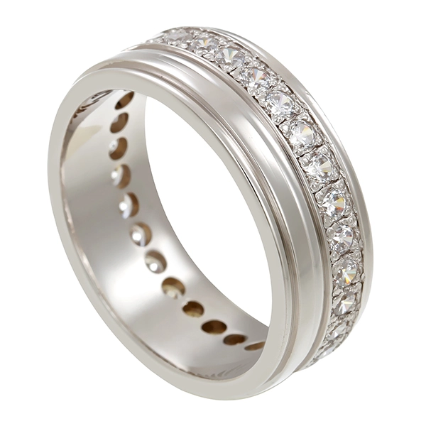 Ring, 14K, Weißgold, Zirkonia