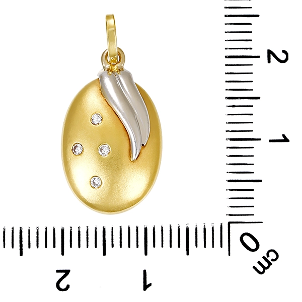 Anhänger, 14K, Gelb-/Weißgold, Brillant
